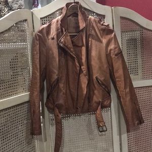 Brown leather jacket